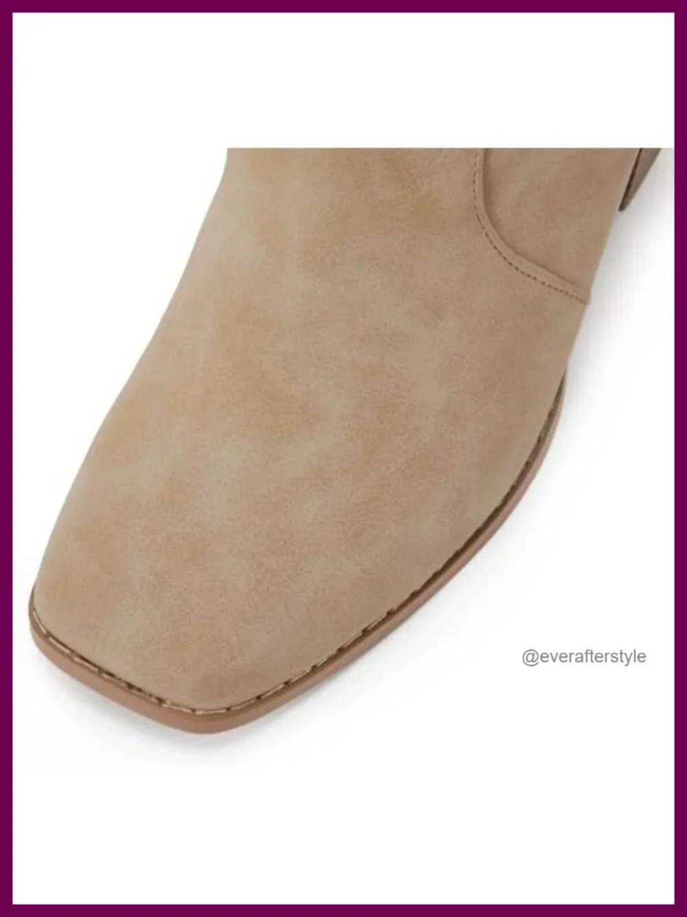 Square Toe Ankle Boots High Chunky Stacked Heel Slip On Zipper Booties
